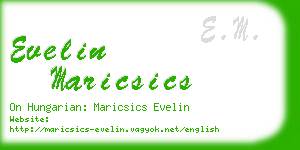 evelin maricsics business card